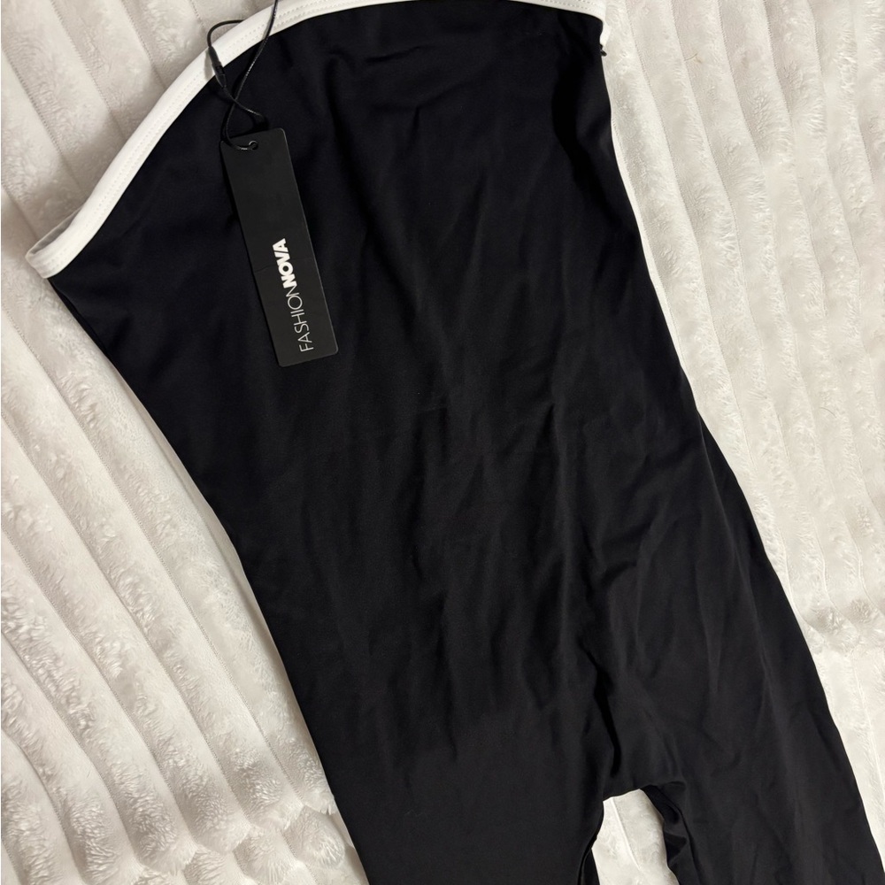 Fashion Nova Black and White Chic Jumpsuit